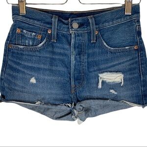 Levi's 501 High Waist distressed Cutoff Jean Shorts Size 25